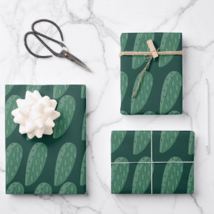 Green Cactus Plant Wrapping Paper Sheets