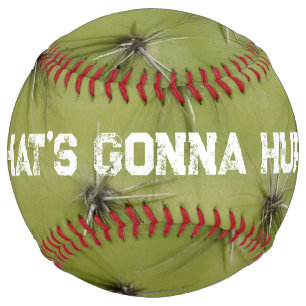 Green cactus pricks funny softball sports gift