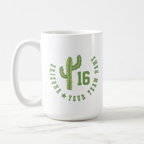 Green Cactus Team Name Player Number Coffee Mug