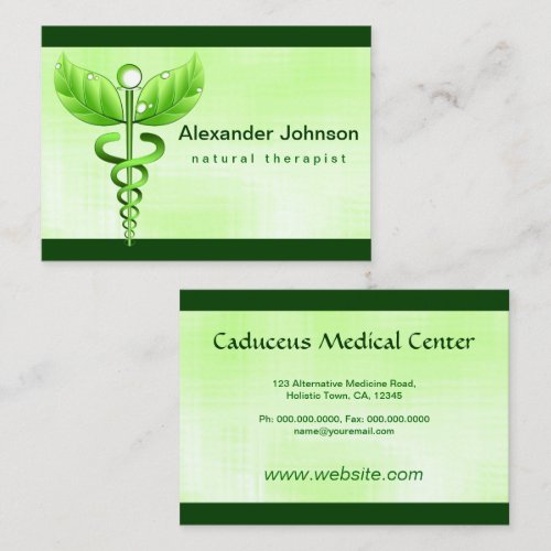 Caduceus Alternative Medicine Business Cards