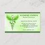 Green Caduceus Alternative Medicine Light Standard Business Card