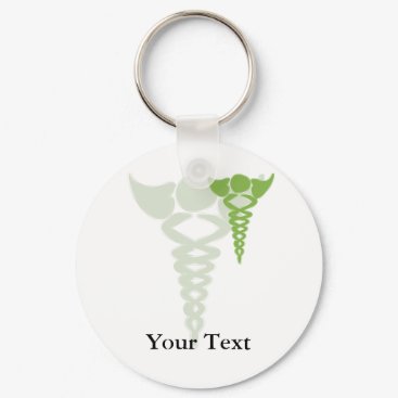 green caduceus medical gifts keychain