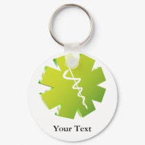 green caduceus medical gifts keychain