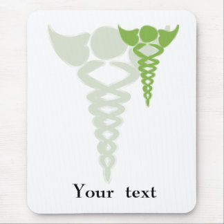 green caduceus medical gifts mouse pad