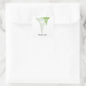 green caduceus medical gifts square sticker (Bag)