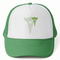 green caduceus medical gifts trucker hat