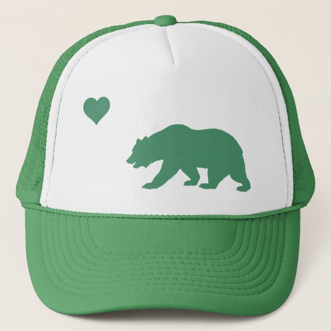 Green California Love Trucker Hat (Front)