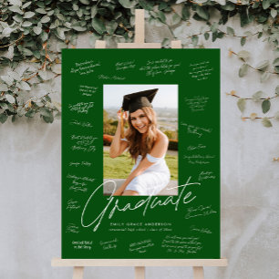Green Calligraphy Photo Graduation Signature Foam Board