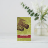 Green camera film production business card (Standing Front)