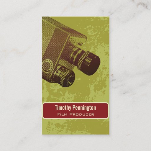 Customizable Green camera film production business card