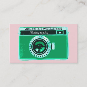Green Camera Photography Business Cards