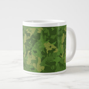 Green cammo/camoflauge/deer/elk/moose/hunting dog giant coffee mug