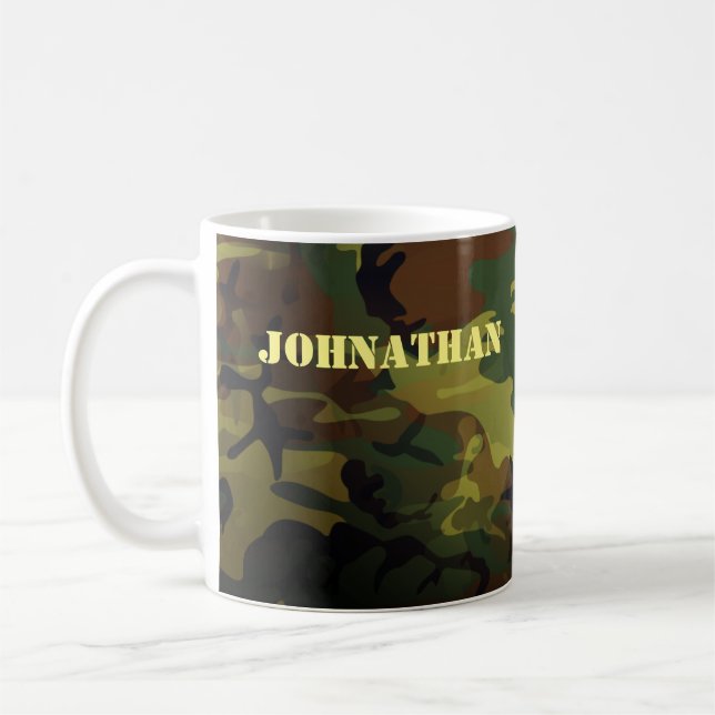 Green Cammo Coffee Mug (Left)