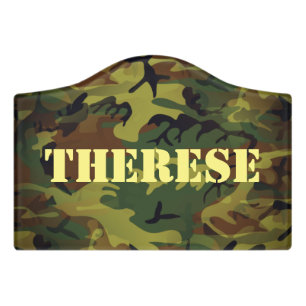 Green Cammo Door Sign