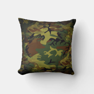 Green Cammo Throw Pillow
