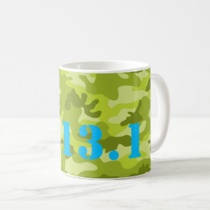 Green Camo 13.1 Half Marathon Runner Sports Fun Coffee Mug