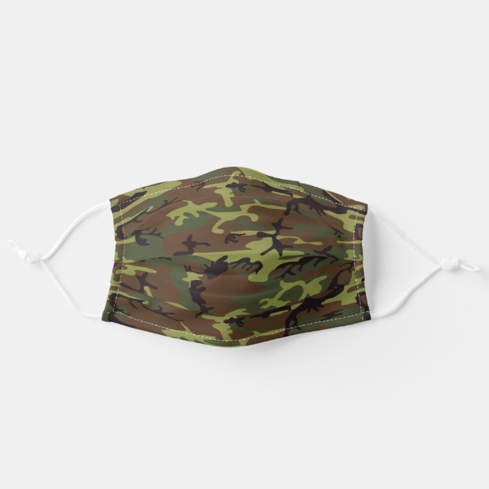 green camouflage adult size Washable reusable single layer fabric face mask