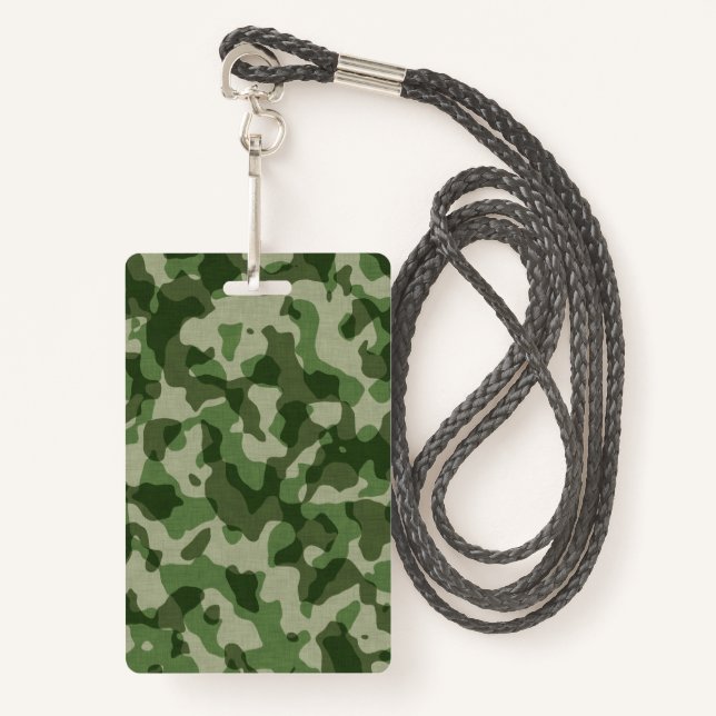 Green Camo Badge (Front with Lanyard)