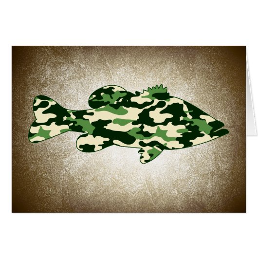 Green Camo Bass Fishing Cards (Front Horizontal)