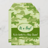Green Camo Camouflage Boy Baby Shower Invitation (Front/Back)