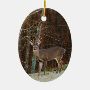 Green Camo,Camouflage Deer Ceramic Ornament
