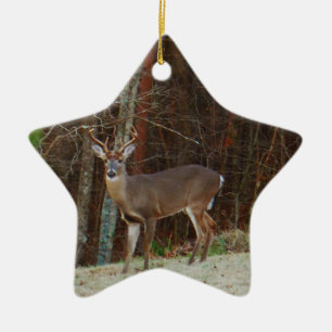 Green Camo, Camouflage Deer personalized Ceramic Ornament