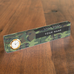 Green Camo, Camouflage, Military, Army Desk Name Plate