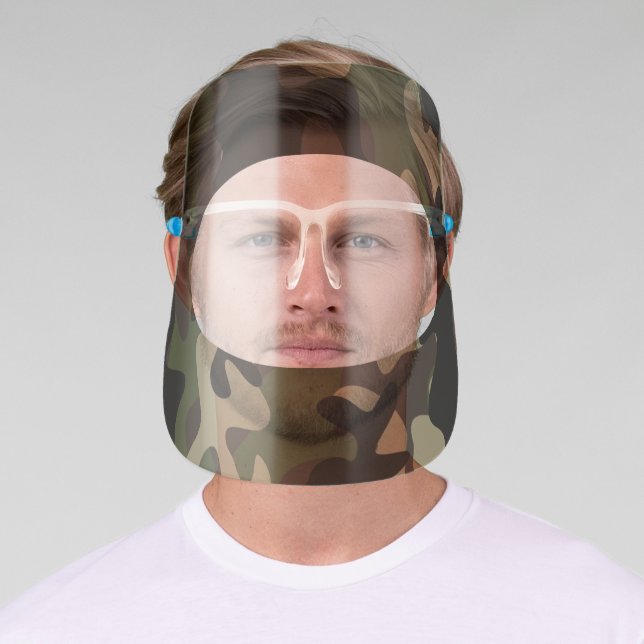 Green Camo - Camouflage Military Face Shield (Insitu)