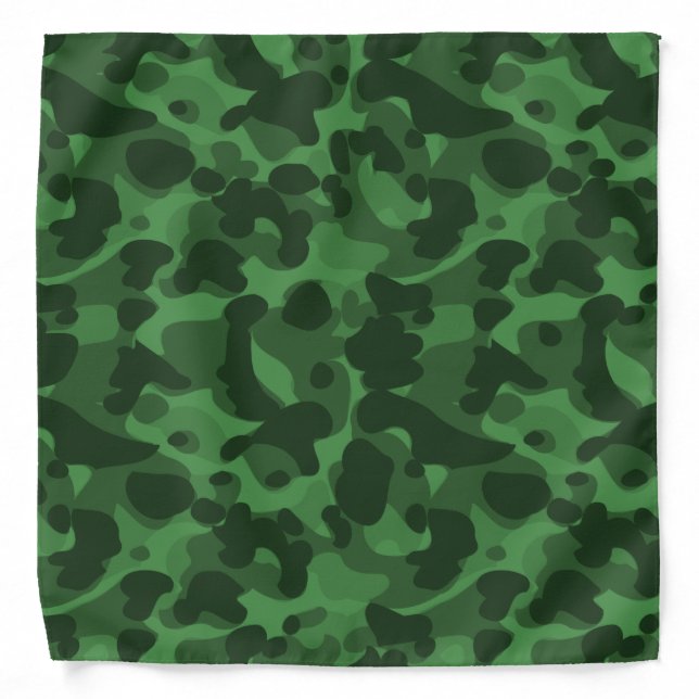 Green Camo Camouflage Pattern Cool Stylish Bandana (Front)