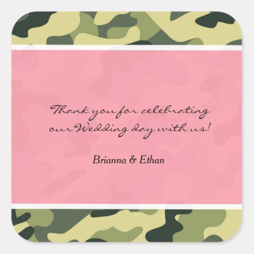 Green Camo Camouflage  Pink Stickers