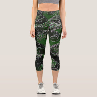 Green Camo Capri Leggings