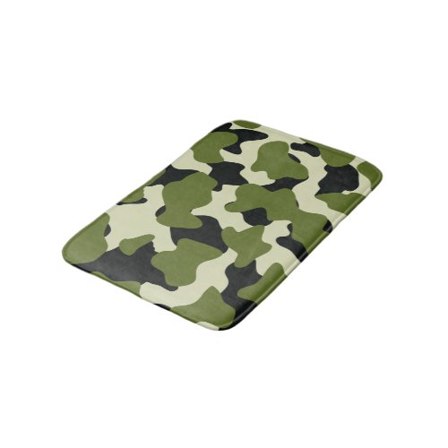 Green Camo Cow Spots  Bath Mat