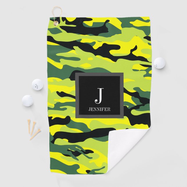 Green Camo Custom Urban City Golf Towel (InSitu)