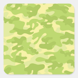 Green Camo Design Square Sticker