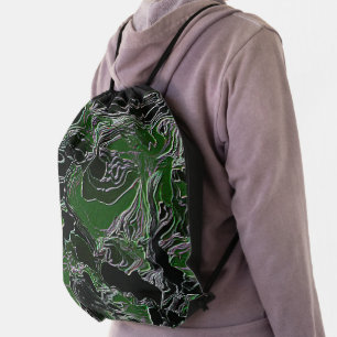 Green Camo Drawstring Bag