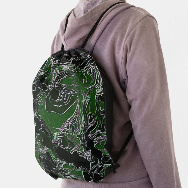 Green Camo  Drawstring Bag (Insitu)