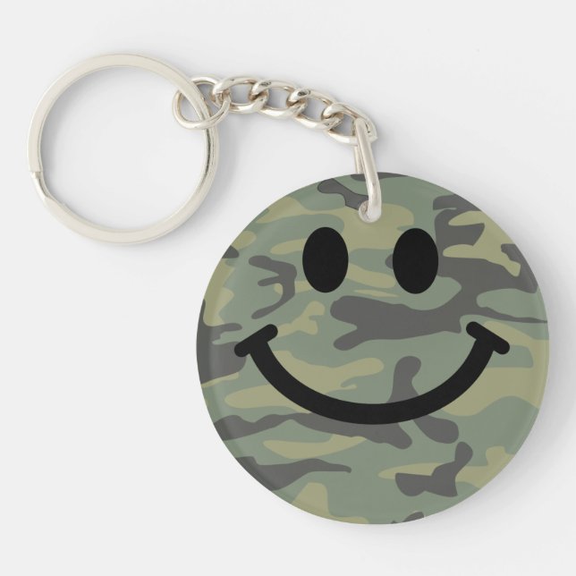 Green Camo Face Keychain (Front)