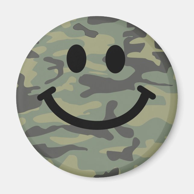 Green Camo Face Magnet (Front)