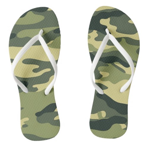 Green Camo Flip flops camouflage olive drab Flip Flops