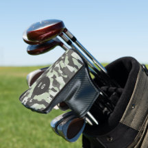 Green Camo Golf Putter Cover with Custom Monogram