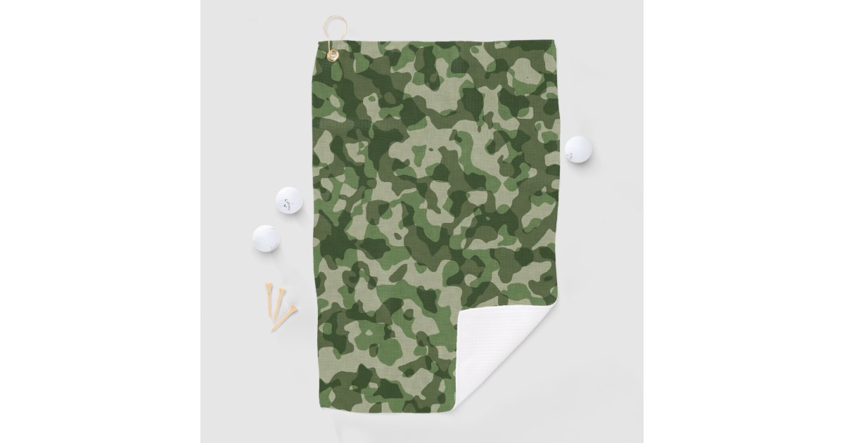 Green Camo Golf Towel