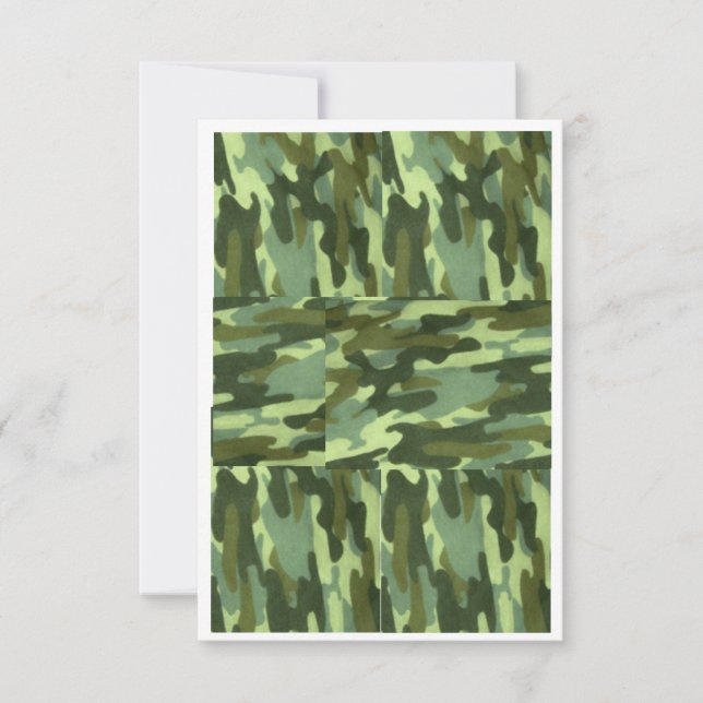 Green Camo Invitation-Surprise Party Invitation (Front)