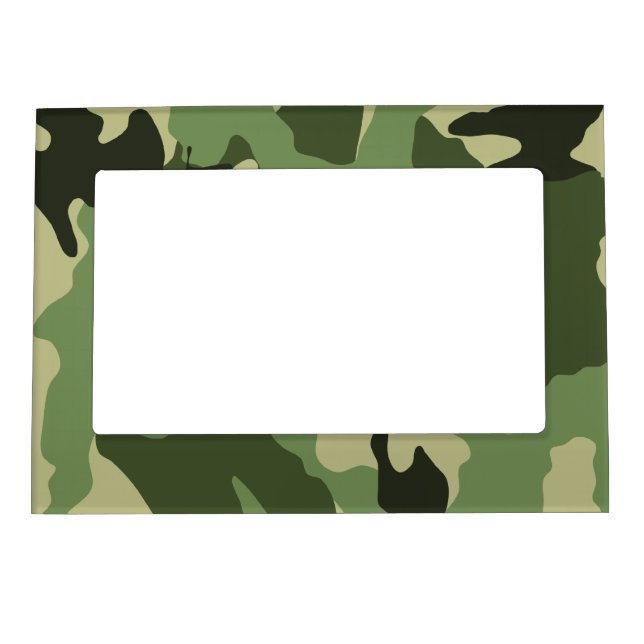 Green Camo Military Magnetic Picture Frame (Front)