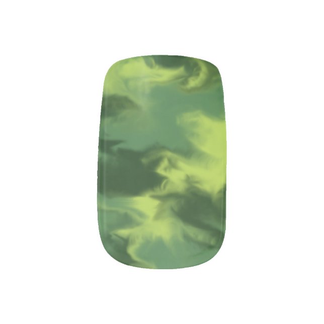 Green Camo Minx Nail Art (Left Thumb)