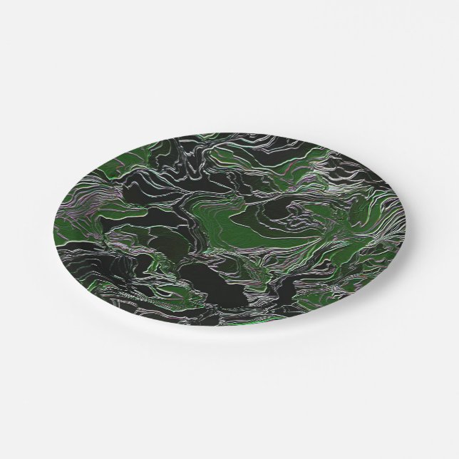 Green Camo   Paper Plates (Angled)