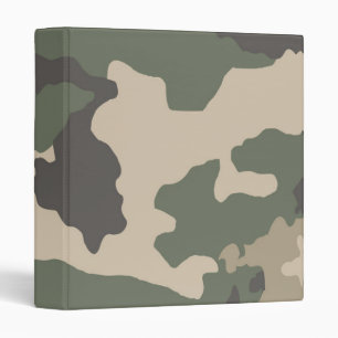 Green Camo Pattern 3 Ring Binder