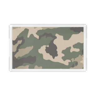 Green Camo Pattern Acrylic Tray