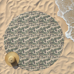 Green Camo Pattern Beach Towel