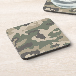 Green Camo Pattern Beverage Coaster