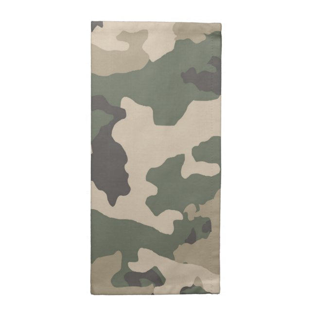 Green Camo Pattern Cloth Napkin (Half Fold)